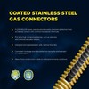 Flextron Gas Line Hose 3/8'' O.D.x18'' Len 3/8" MIP Fittings Yellow Coated Stainless Steel Flexible Connector FTGC-YC14-18G